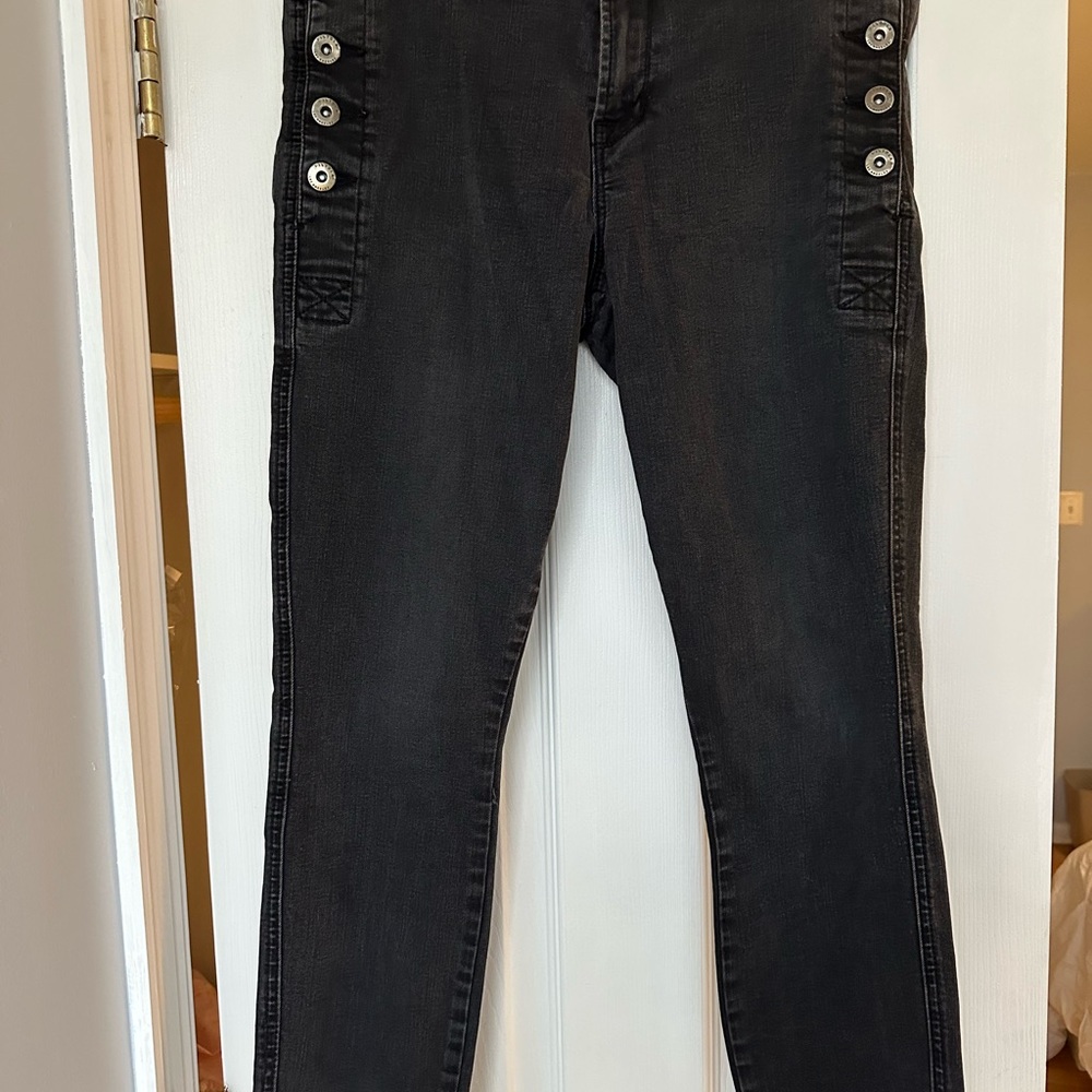 Pistola Black Skinny Jeans with Button Detail